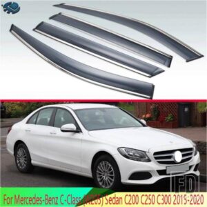 メルセデスベンツ C クラス W205 セダン C200 C250 C300 2015-2020 エクステリアバイザーベントシェードウィンドウサンレインガードディフレクター用
