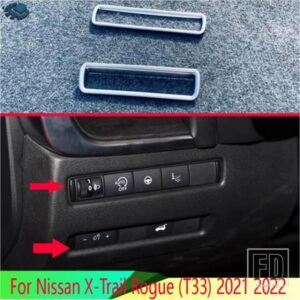 日産エクストレイルローグ T33 2021 2022 カーアクセサリー ABS クロームヘッドライトスイッチボタンコントロールパネルカバートリムベゼル