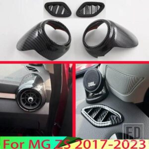 MG ZS 2017-2023 カーボンスタイルエアベントアウトレットカバーダッシュボードトリムベゼルフレームモールドガーニッシュアクセントスタイリング