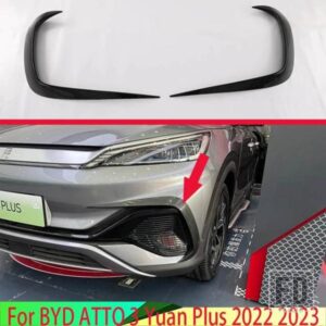 BYD アトー 3 元プラス 2022 2023 カーアクセサリーカーボンスタイルフロントフォグライトトリムベゼル