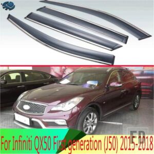 インフィニティ QX50 第一世代 J50 2015-2018 2016 プラスチック外装バイザーベントシェードウィンドウサンレインガードディフレクター 4 個