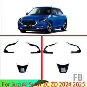 スズキスイフト ZC ZD 2024 2025 カーアクセサリー ABS クロームステアリングホイールパネルカバーベゼルトリムインサートバッジモールドガーニッシュ