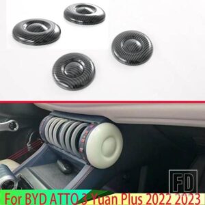 BYD アトー 3 元プラス 2022 2023 カーボンスタイルエアベントアウトレットカバーダッシュボードトリムベゼルフレームモールドガーニッシュ