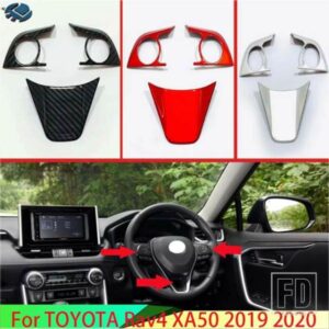 トヨタ RAV4 XA50 2019-2024 飾るアクセサリーステアリングホイールパネルカバーベゼルトリムインサートバッジモールドガーニッシュ
