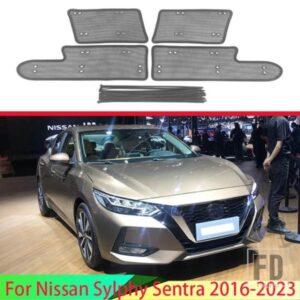 ミドルスクリーニングメッシュフロントグリルメッシュ日産シルフィセントラ 2016-2023 フロントグリルネットカバーステンレスアクセサリー