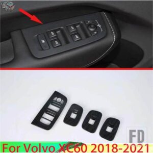 ボルボ XC60 2018-2021 カーアクセサリーカーボンスタイルドア窓アームレストカバースイッチパネルトリムモールディングガーニッシュ 2019