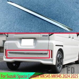 スズキスペーシアカスタム MK54S MK94S 2024 2025 ABS クロームテールゲートドアカバートリムリアトランクモールディングベゼルスタイリングガーニッシュ