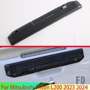 三菱トライトン L200 2023 2024 カーボンスタイルリアトランクテールゲートドアハンドルボウルキャッチカバートリムモールドガーニッシュ