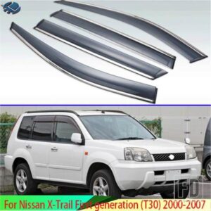 日産エクストレイル初代 T30 2000-2007 プラスチック外装バイザーベントシェードウィンドウサンレインガードディフレクター 4 個 2005