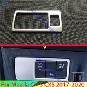 ABS クロームヘッドライトスイッチボタンコントロールパネルカバートリムベゼルマツダ CX-5 CX5 2017-20 カーアクセサリー