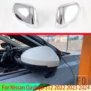 日産キャシュカイ J12 2022 2023 2024 ABS クロームドアサイドミラーカバートリムリアビューキャップオーバーレイモールドガーニッシュ