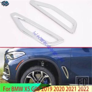 BMW X5 G05 2019-2024 2021 2022 カーアクセサリー ABS クロームカースタイリングエアフローフェンダー ABS サイドウイング吸気ベントカバー
