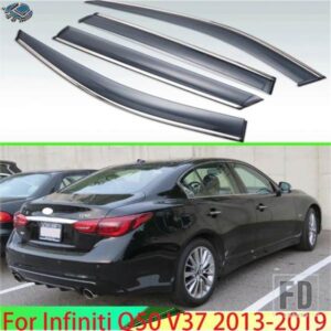 インフィニティ Q50 V37 2013-2019 プラスチック外装バイザーベントシェード窓日雨ガードディフレクター 4 個 2014-18