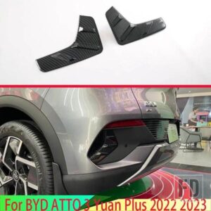 BYD アトー 3 元プラス 2022 2023 カーボンスタイルリアリフレクターフォグライトランプカバートリムベゼルフレームガーニッシュ