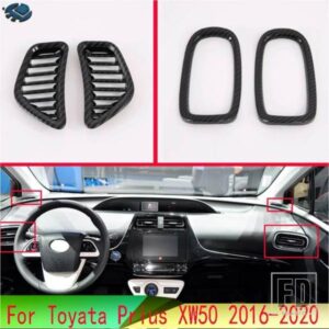 トヨタプリウス PHV XW50 2016-2020 カーアクセサリーカーボンスタイルエアベントアウトレットカバーダッシュボードトリムベゼル
