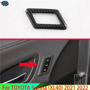 トヨタ シエナ XL40 2021 2022 カーアクセサリーカーボンスタイル記憶回想シート調整ノブフレームトリム