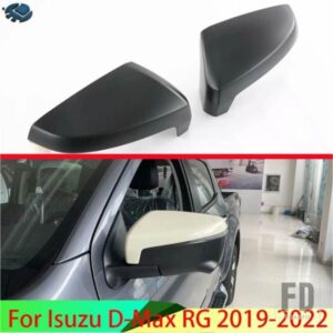 いすゞ D-MAX RG 2019-2022 2020 カーアクセサリーマットブラックドアサイドミラーカバートリムリアビューキャップオーバーレイモールドガーニッシュ