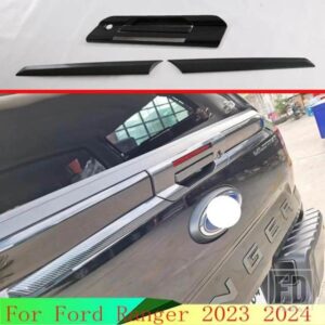 フォードレンジャー 2023 2024 カーボンスタイルリアトランクテールゲートドアハンドルボウルキャッチカバートリムモールディングガーニッシュ