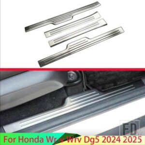 ホンダ WR-V WRV DG5 2024 2025 カーアクセサリーステンレスインナー内側ドアシルパネルスカッフプレートキックステップトリムカバー