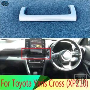 右ハンドルトヨタヤリスクロス XP210 2020 2021 ABS クローム排気カバーミドルエアアウトレットダッシュボード装飾ボーダー