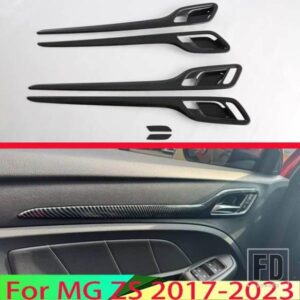 MG ZS 2017-2023 カーアクセサリーカーボンスタイルインナードアハンドルカバーキャッチボウルトリム挿入ベゼルフレームガーニッシュ