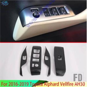 トヨタアルファードヴェルファイア AH30 2016-2019 ドア窓アームレストカバースイッチパネルトリムモールディングガーニッシュ右ハンドル用