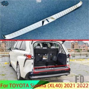 トヨタ シエナ XL40 2021 2022 カーアクセサリーステンレスリアバンパー窓枠外側トランクプレートペダル