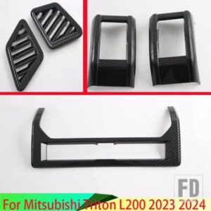 三菱トリトン L200 2023 2024 カーアクセサリーカーボンスタイルエアベントアウトカバーダッシュボードトリムベゼルフレームモールド
