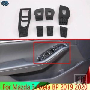 マツダ 3 アクセラセダン BP 2019 2020 カーアクセサリーカーボンスタイルドア窓アームレストカバースイッチパネルトリム