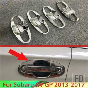 スバル XV GP 2013-2017 カーアクセサリー ABS クロームドアハンドルボウルカバーカップキャビティトリムインサートキャッチモールドガーニッシュ 2015