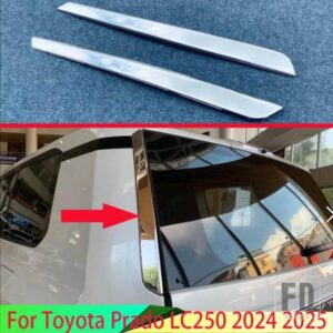 トヨタプラド LC250 2024 2025 ABS クロームサイドドアリアビューウィンドウスポイラーカバートリムインサートガーニッシュベゼル