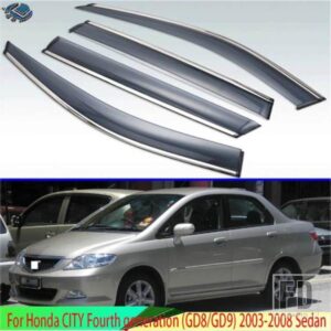 ホンダシティ第四世代 GD8/GD9 2003-2008 セダンフィットプラスチック外装バイザーベントシェードウィンドウサンレインガード 2006