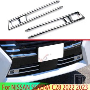 日産セレナ C28 2022 2023 カーアクセサリー ABS クロームフロントフォグライトランプカバートリムモールドベゼルガーニッシュ