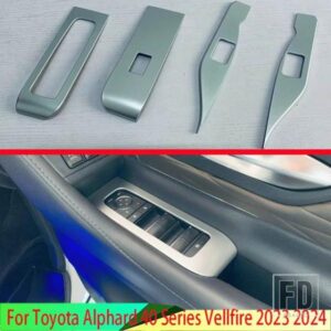 トヨタアルファード 40 系ヴェルファイア 2023 2024 ABS マットクロームドア窓アームレストカバースイッチパネルトリムモールディングガーニッシュ