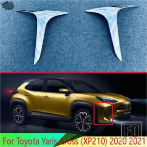 トヨタヤリスクロス XP210 2020 2021 ABS クロームフロントフォグライトランプカバートリムモールディングベゼルガーニッシュステッカー