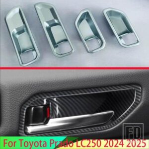 トヨタプラド LC250 2024 2025 カーアクセサリー ABS インナードアハンドルカバーキャッチボウルトリム挿入ベゼルフレームガーニッシュ