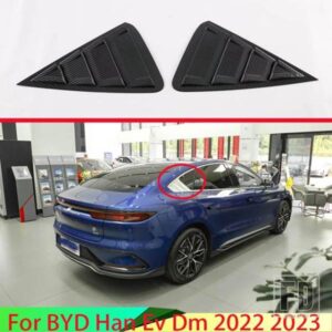 BYD ハン EV DM 2022 2023 カーボンスタイルサイドドアリアビューウィンドウスポイラーカバートリムインサートガーニッシュベゼル