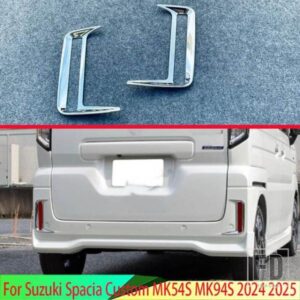 スズキスペーシアカスタム MK54S MK94S 2024 2025 ABS クロームリアリフレクターフォグライトランプカバートリムベゼルフレームスタイリングガーニッシュ