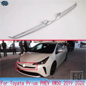 トヨタプリウス PHV XW50 2019-21 カーアクセサリー ABS クロームフロントセンターメッシュグリルグリルカバーラジエーターストリップトリム