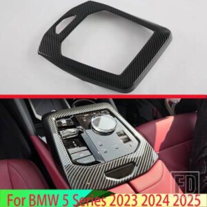 BMW 5 シリーズ 2023 2024 2025 カーボンスタイルギアシフトパネルセンターコンソールカバートリムフレーム