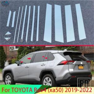 トヨタ RAV4 XA50 2019-24 飾るアクセサリーステンレス窓柱ポストカバートリム