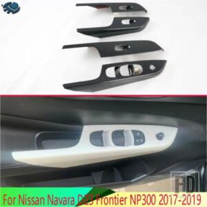 日産ナバラ D23 フロンティア NP300 2017-2021 カーボンスタイルドア窓アームレストカバースイッチパネルトリムモールディングガーニッシュ
