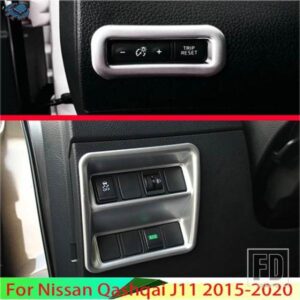 日産キャシュカイ J11 2015-2020 カーアクセサリー ABS クロームヘッドライトスイッチボタンコントロールパネルカバートリムベゼル 2016 2017