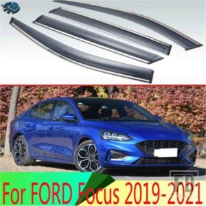 フォードフォーカス 2019-2021 プラスチック外装バイザーベントシェードウィンドウサンレインガードディフレクター 4 個