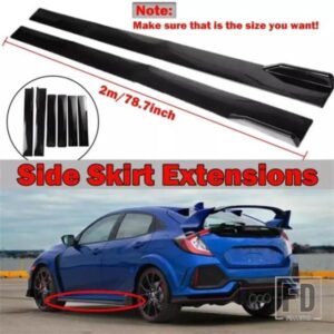 汎用サイドスカート延長ロッカーパネルリップスプリッターバンパーカースタイリング BWM ベンツトヨタテスラ VW