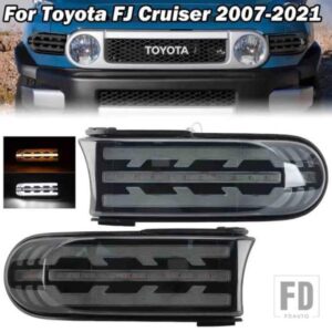 LED ヘッドライト DRL デイタイムランニングライトトヨタランドクルーザー FJ 2007-2022 コーナーライト黄色ウィンカー FOGLIGHT