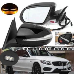 メルセデス ベンツ C W205 E W213 GLC クラス X253 S クラス W222 バックミラーガラスウィンカーライトカバートリムアクセサリー