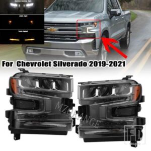 1X 車 LED ヘッドライトアセンブリシボレーシルバラード 1500 2019-21 ハロゲンウィンカーライト LED ヘッドライト DRL