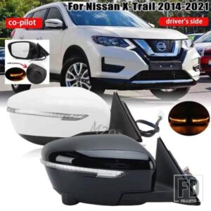 日産エクストレイル T32 ローグ 2014-18-2021 リアビューサイドドアミラーアセンブリ電気折りたたみ加熱