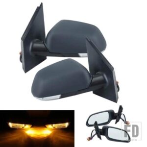 VW ポロ MK4 9N3 2005-2009 ドアウイングミラーマニュアルケーブル黒サイド加熱ミラーとウィンカーライトカーアクセサリー